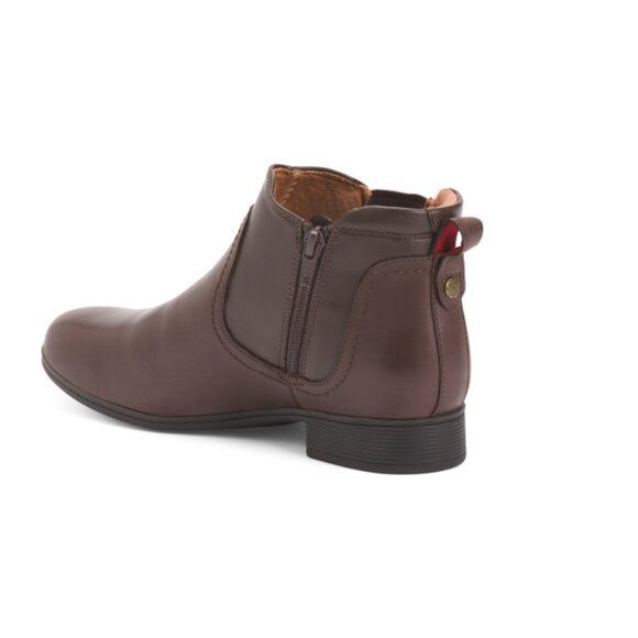 COBB HILL ROCKPORT Brown Leather Crosbie Gore Comfort Booties - Picture 2 of 2